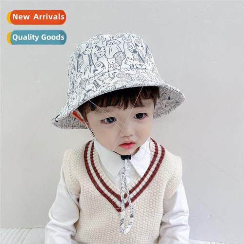 Baby hat spring cute super cute cotton printed flower pot ha