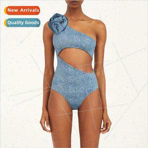 One Shoulder Cutout One Piece Swimsu 2023 Europe Floral Embe