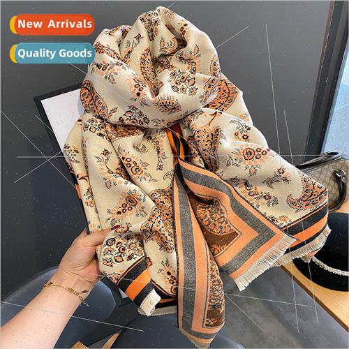 2022 Korea  new fall winter cashew imation cashmere scarf fe