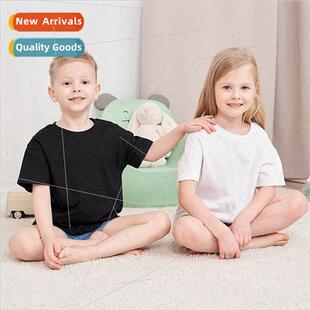 simple solid color 2023 breathable children cotton short new