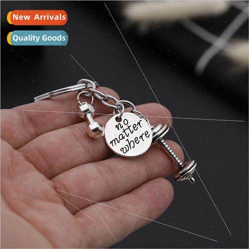 creative fun set fness barbell No matter wbere keychain