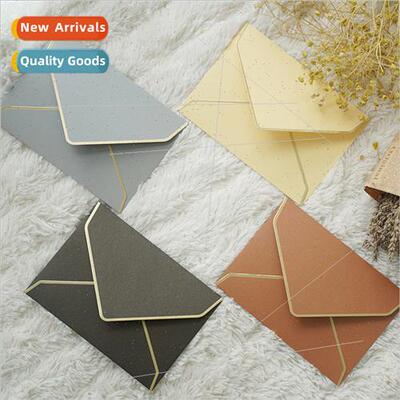 Pearlescent paper hot gold edge business invations 3 envelop