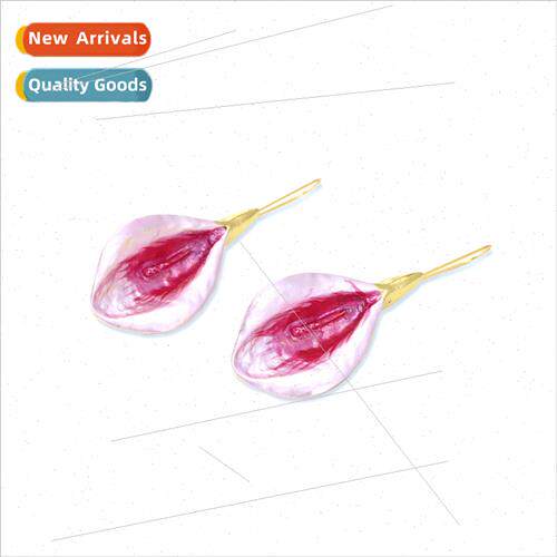 New vintage oil drop calla lily long ear hook earrings desig
