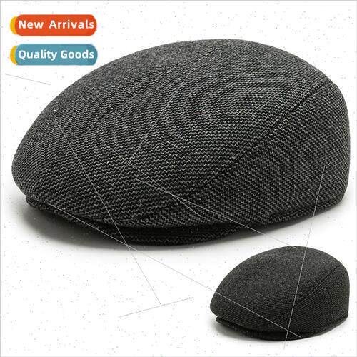 Middle-aged elderly people in fall winter tweed duck tongue