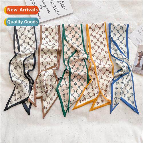 Japan simple letters double simulation silk small neckerchie