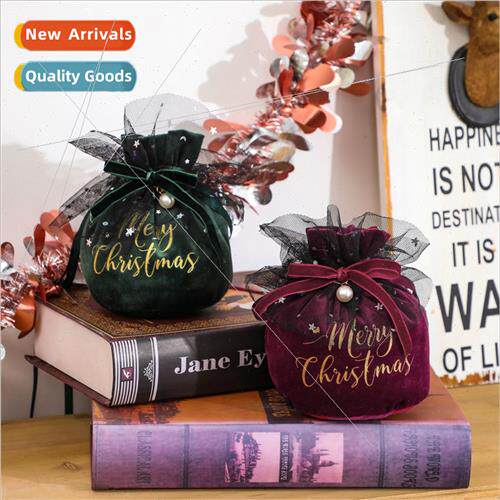 New Warm Winter Christmas Velvet Apple  Bags Christmas Decor
