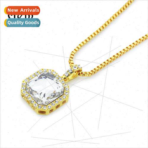 Alloy Necklace hiphop hip hop square wh diamonds ruby men Eu