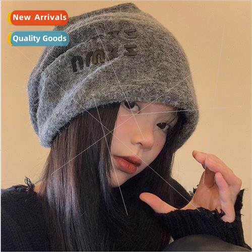 New fall winter embroidery female stacked cap letter  casual
