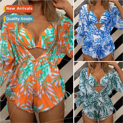 Swimwear New Spl Womens Three Piece Swimsu Bikini Swimsu IEu
