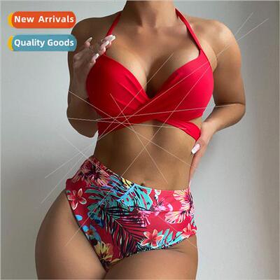 New Bikini Swimsu Womens Sexy Europe Spl Swimsu i Printed Ha