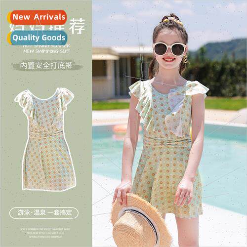 Childrens swimsu girls one-piece 2023 new cute ltle fresh pl