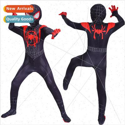 Spider-Man Tights ttle Black Spider Miles Kids Boys Jumpsu I