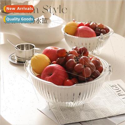 Double washbasin draining basket kchen washing frus vegetabl
