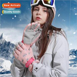 ski gloves female Winter thickened sports padded rid outdoor