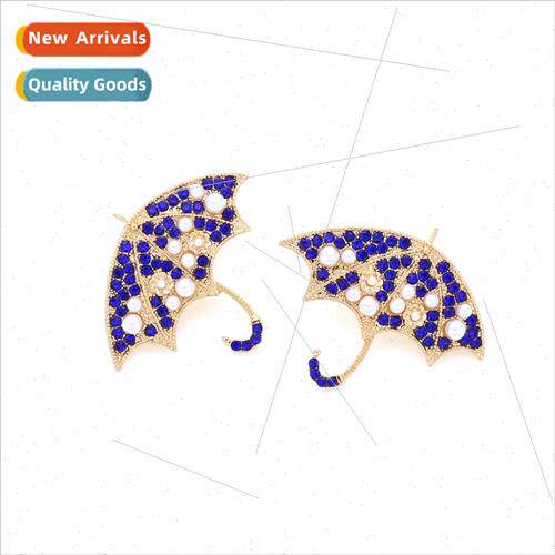 ZA niche alloy inlaid diamond umbrella earrings Europe Ameri