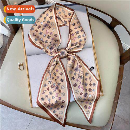 2021 Europe Uned States new retro chain printing silk scarf