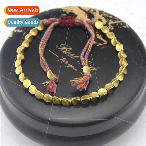 Handmade braided play wire bracelet shaped copper bead brace