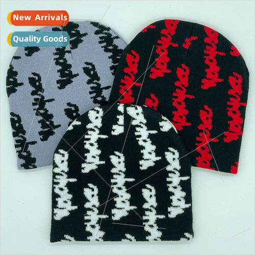 Y2K knted cap men women jacquard cap Europe Uned States popu