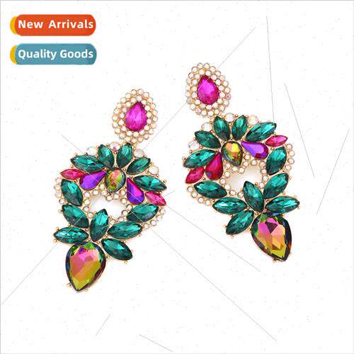 design sense court set colorful diamond earrings small luxur