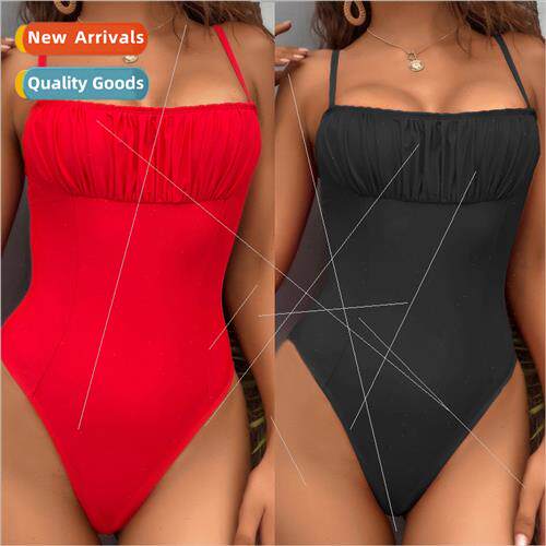 Women Solid Color One Piece Swimsu Sexy Bikini i YW87