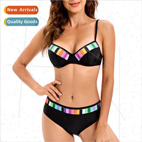 New Bikini Gradient 4 Color Swimsu Steel Support Gathering S