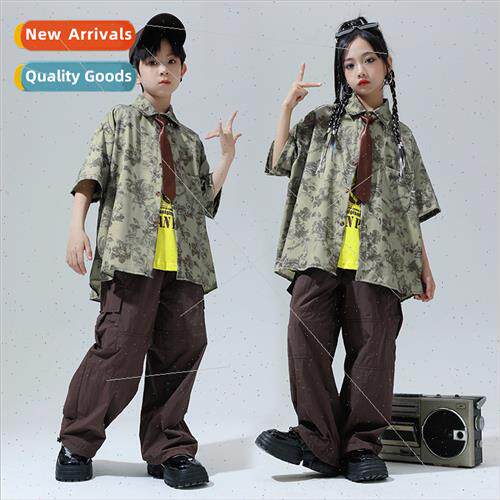 Childrens set dance tide clothing hiphop Japanese retro shir