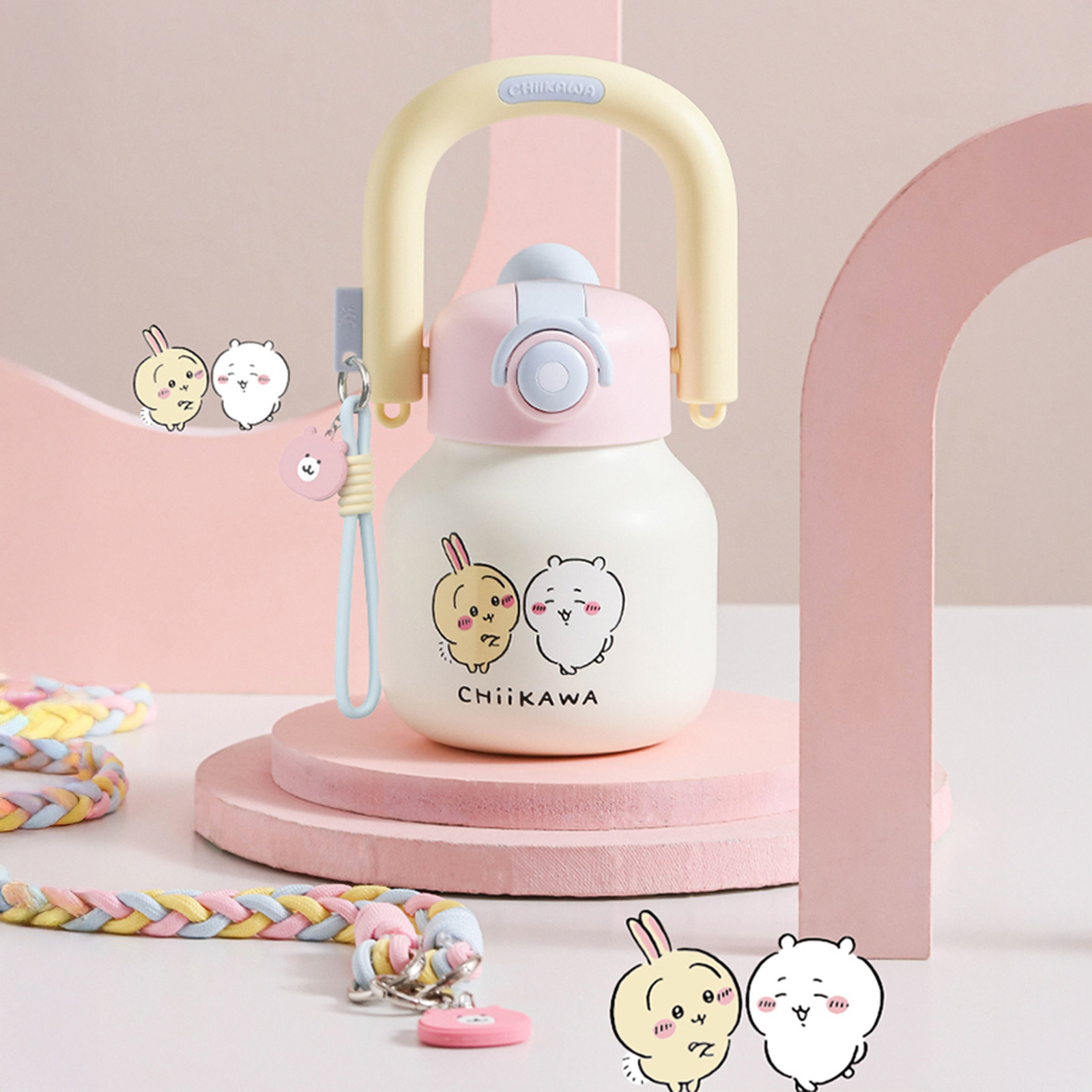 chiikawa吉伊卡哇保温杯女高颜值2025新款双饮杯学生上学专用水壶,餐饮具,保冷/保温杯,淘宝优惠券,粉丝福利购,淘宝优惠卷