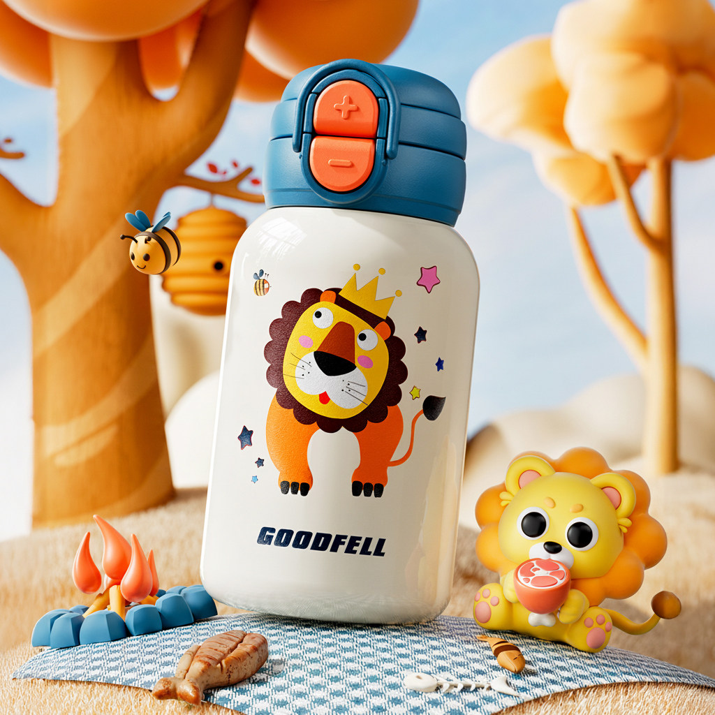 儿童保温杯男孩2026新款女学生上学专用吸管双饮杯子可爱便携水壶