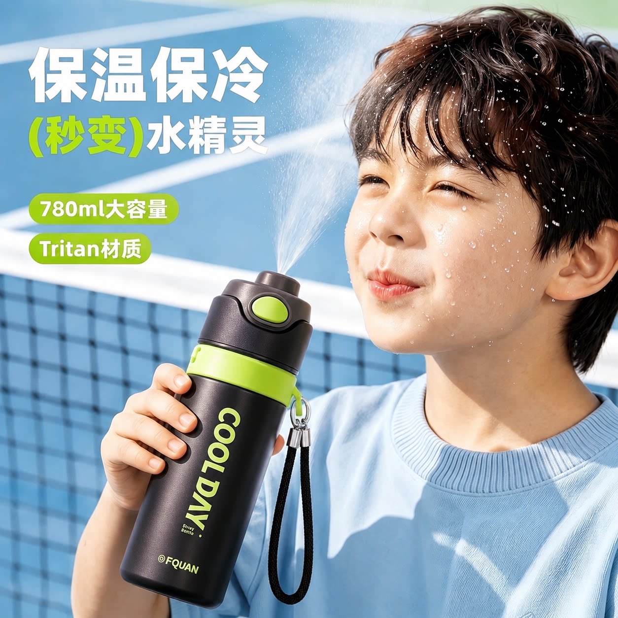 可喷雾可保冷可保温316L不锈钢杯图片