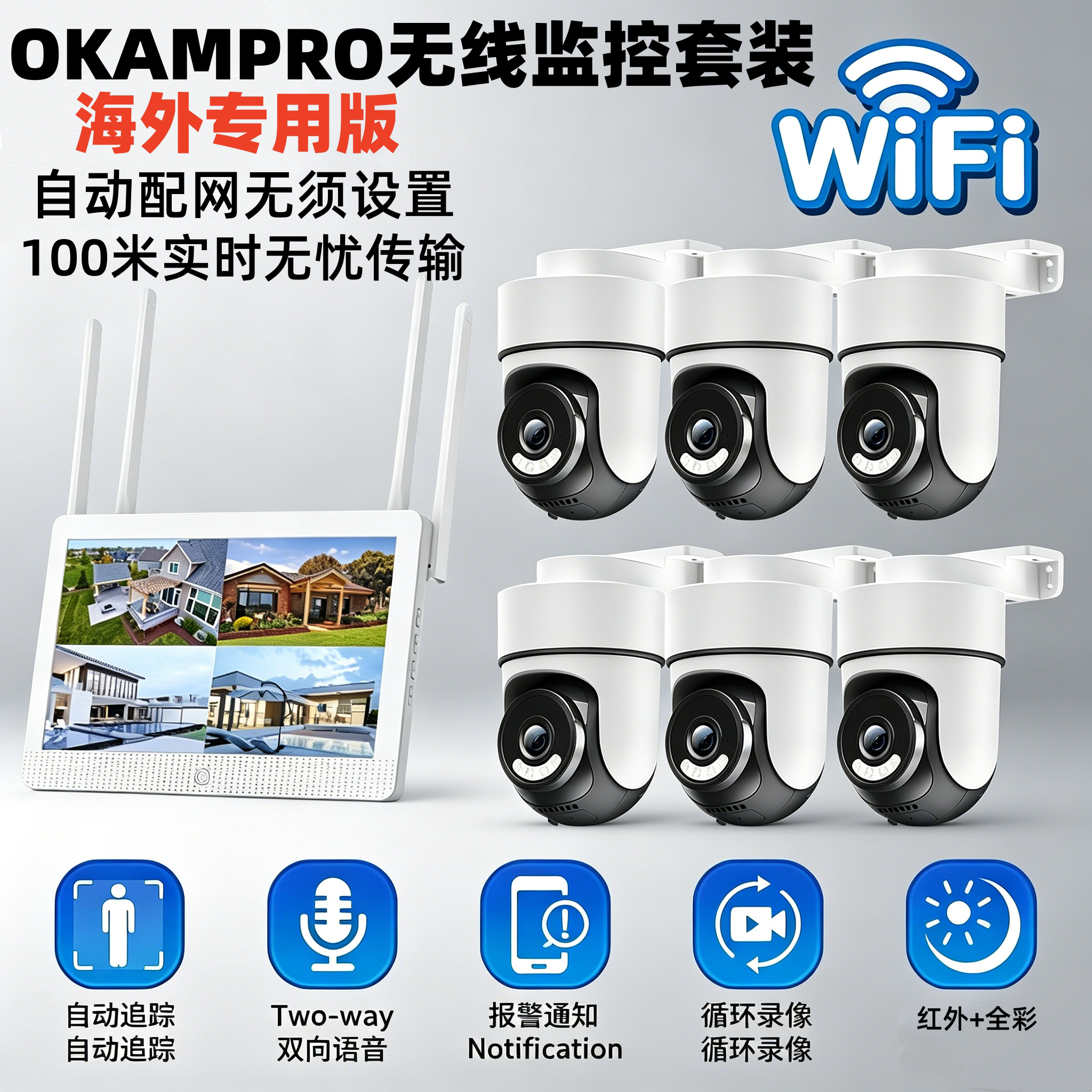 OKAMPRO海外带屏幕监控无线套装