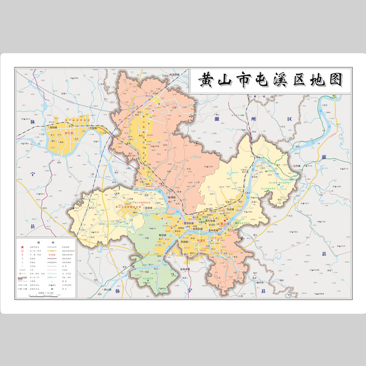 黄山市屯溪区地图电子版设计素材文件