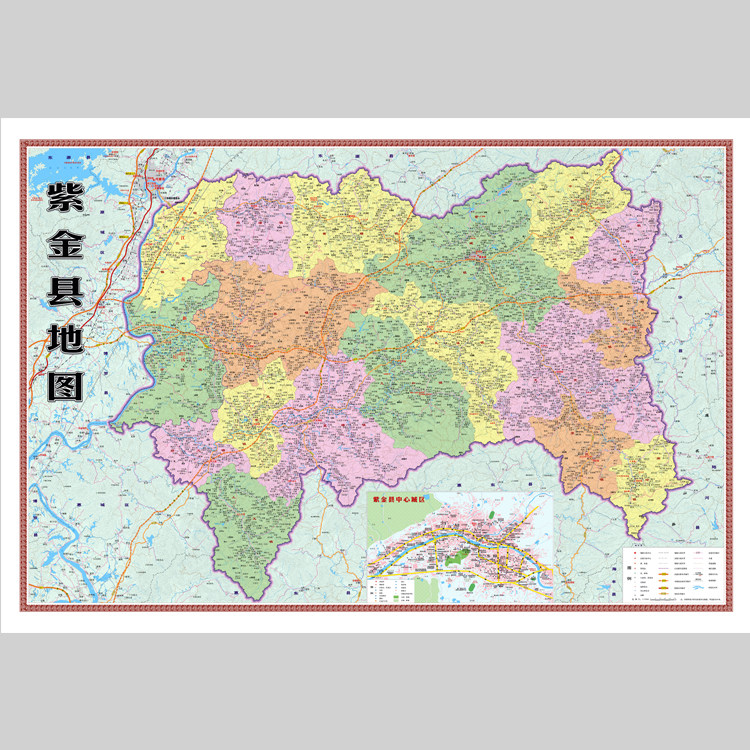 紫金县地图电子版设计素材文件
