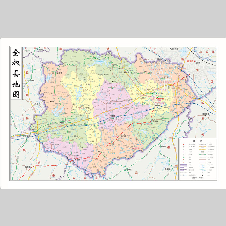 全椒县地图电子版设计素材文件 - 实物图