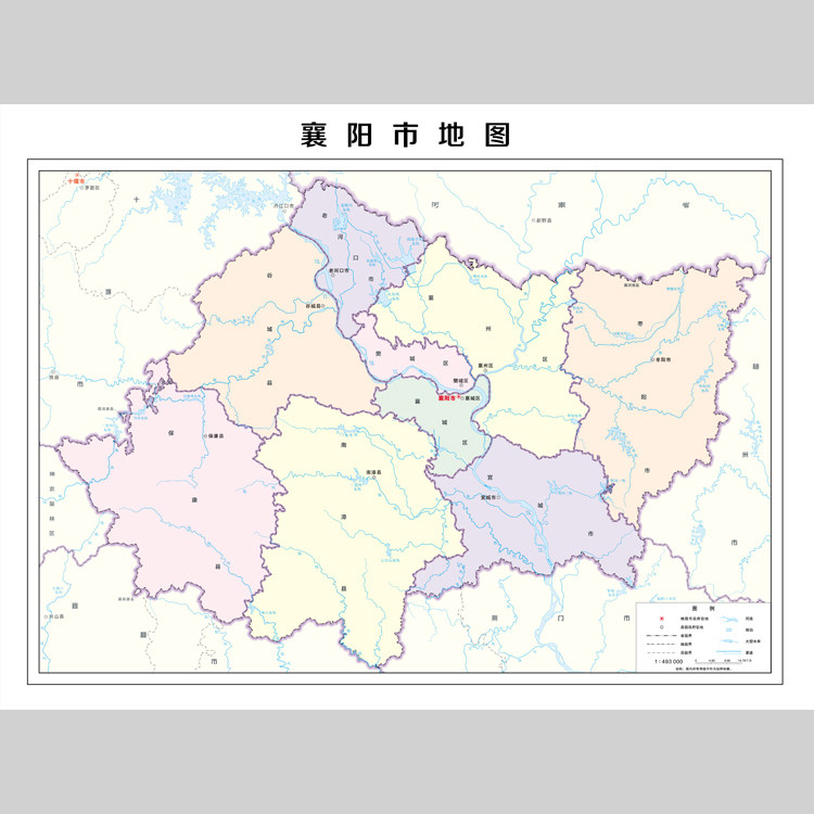 襄阳市政区地图电子版设计素材文件