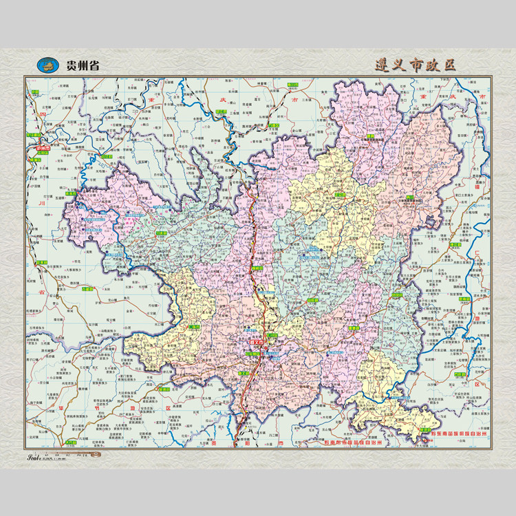 遵义市地图电子版设计素材文件