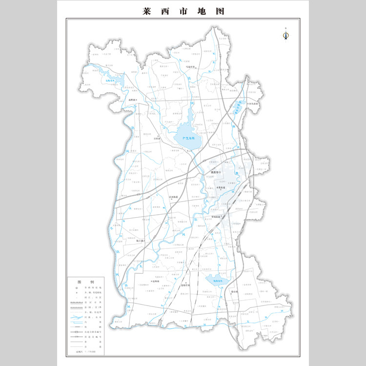 莱西市地图电子版设计素材文件