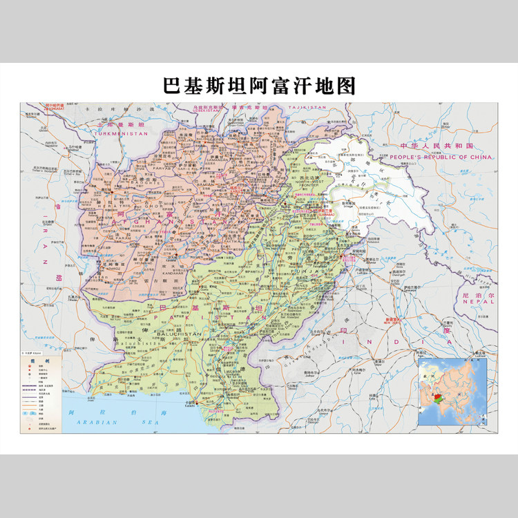 巴基斯坦阿富汗地图电子版设计素材文件