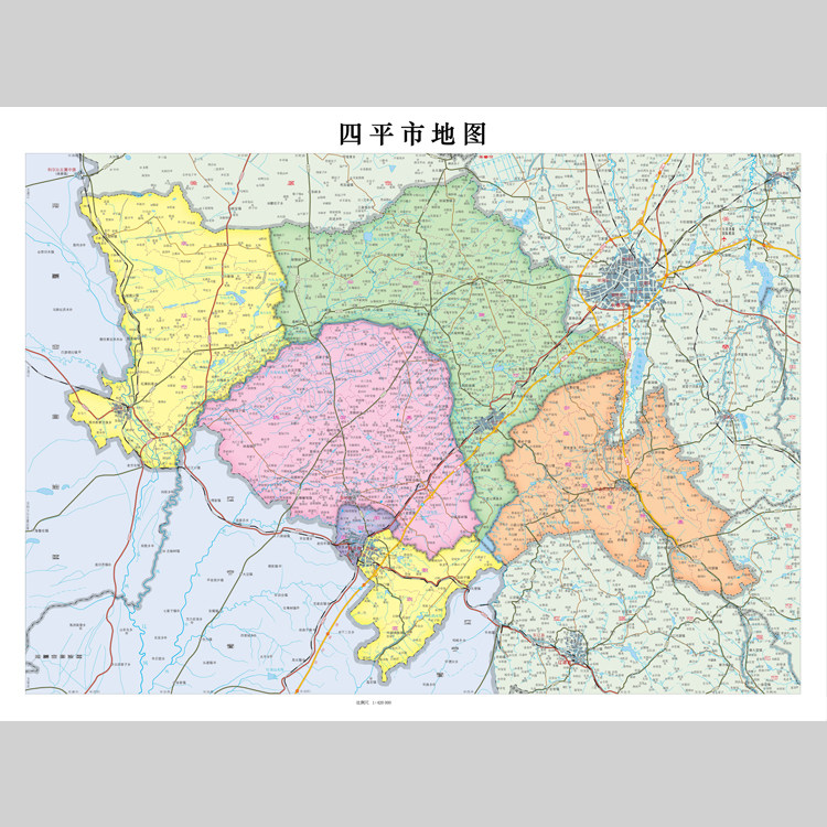 四平市地图电子版设计素材文件