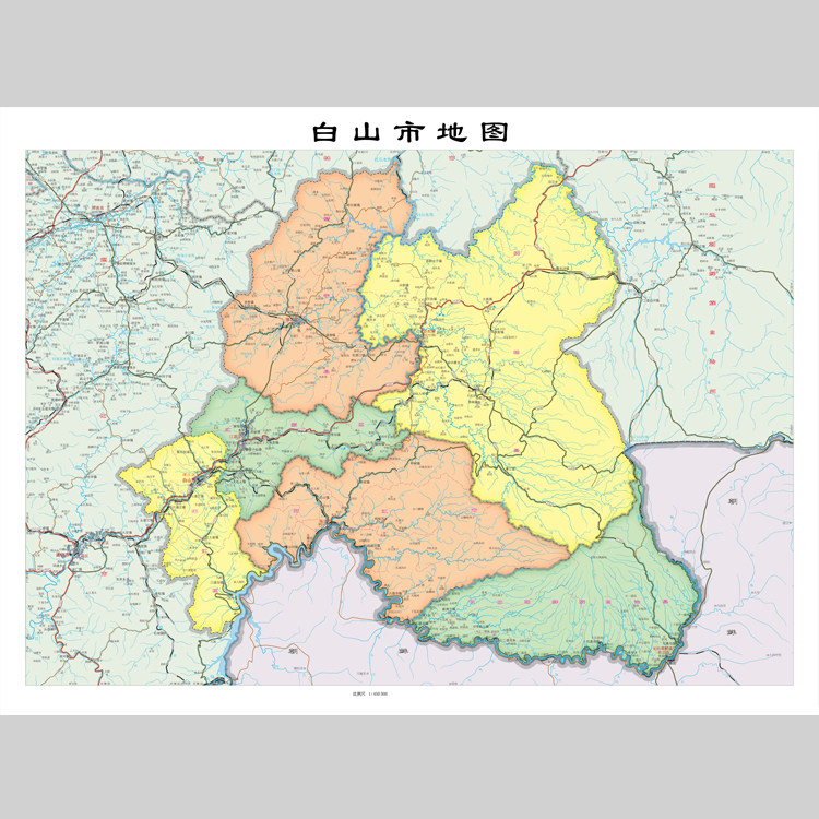 白山市地图电子版设计素材文件