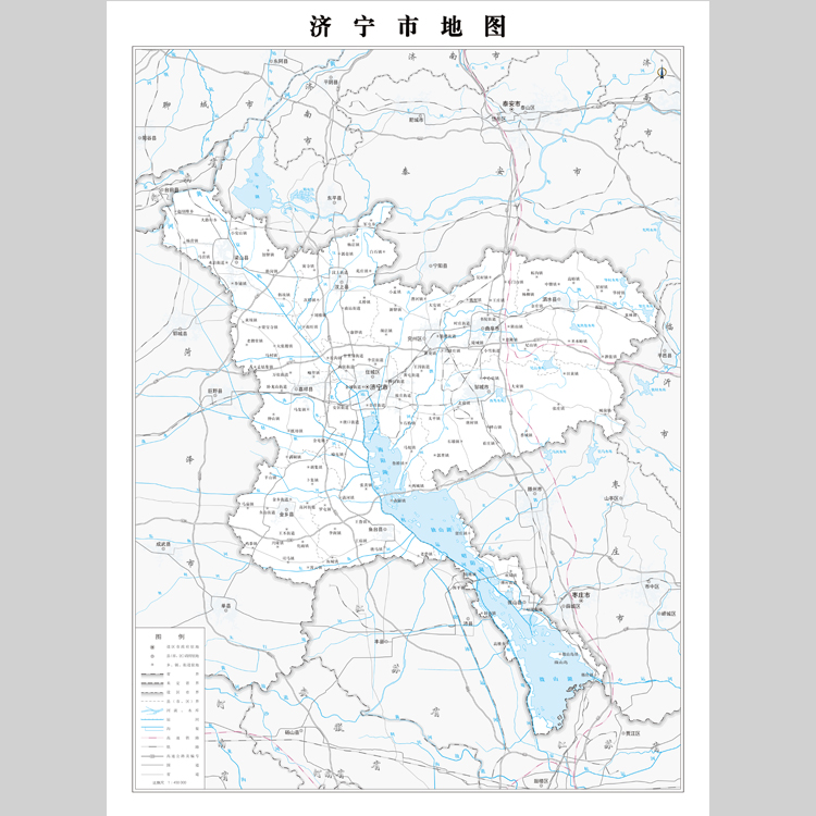 济宁市地图电子版设计素材文件
