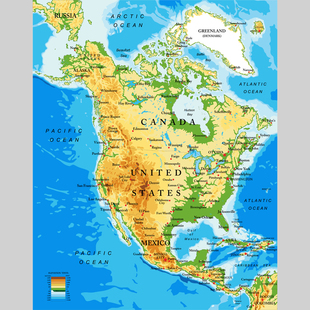 北美洲地图电子版设计素材文件