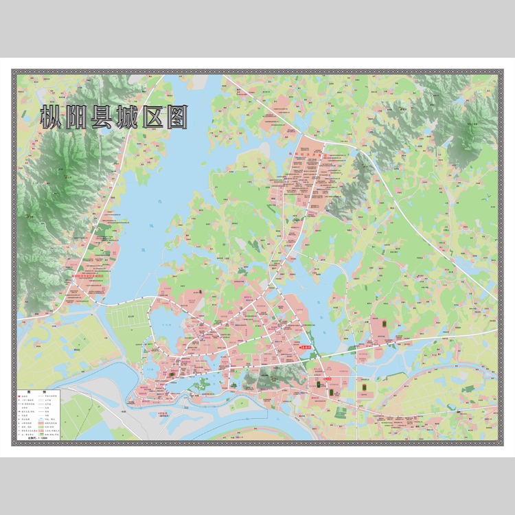 枞阳县城区地图电子版设计素材文件