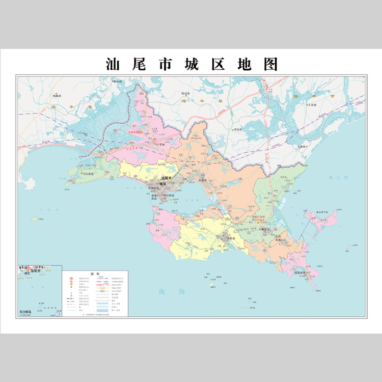 汕尾市城区地图电子版设计素材文件