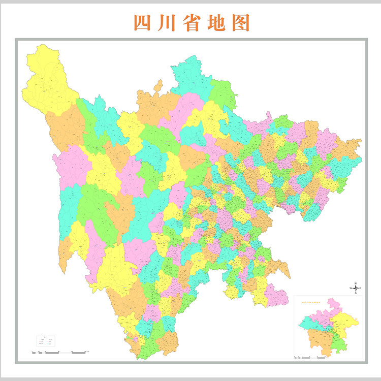 四川省地图（精确到乡镇）电子版设计素材文件