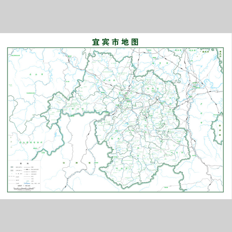 宜宾市地图电子版设计素材文件