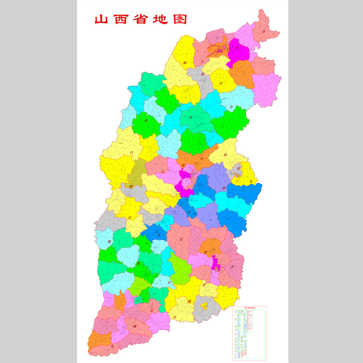 山西省地图（精确到乡镇）电子版设计素材文件