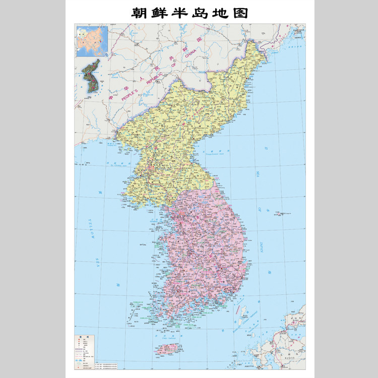 朝鲜半岛朝鲜地图韩国地图电子版设计素材/源文件