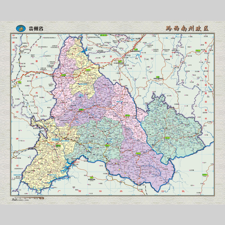 黔西南州地图电子版设计素材文件