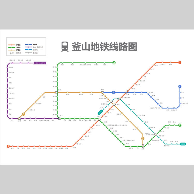韩国釜山地铁线路地图电子版素材设计素材/源文件