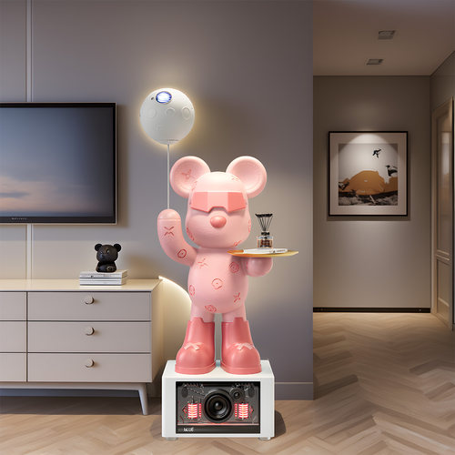 网红星空灯K歌音响暴力熊摆件大号大型落地客厅电视柜旁轻奢高档